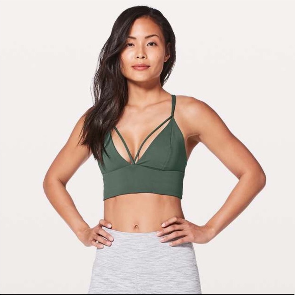 lululemon athletica Olive Green Strappy Sports Bra